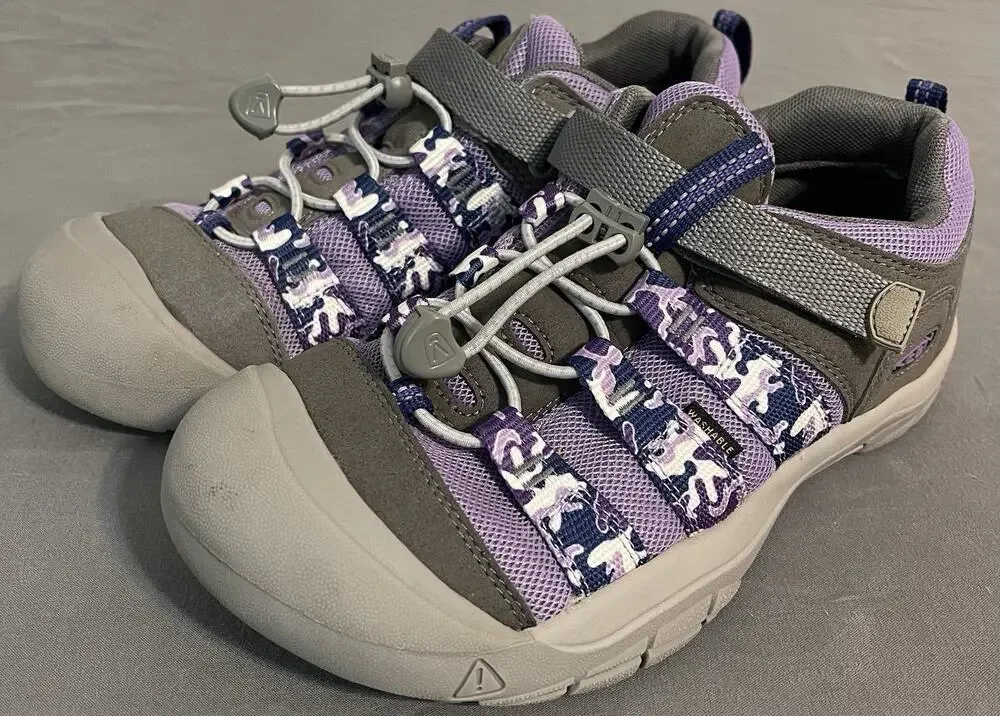 KEEN Youth Kids Newport H2 Purple Camo Closed Toe Hiking Sandals Sz 6 Great Cond